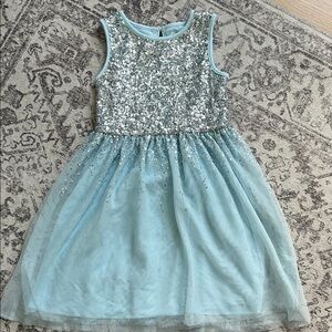 Elsa Cinderella dress Disney tulle silver sequins size 7 Frozen Jumping Beans